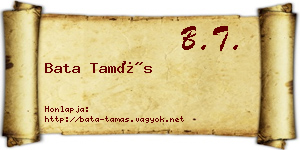 Bata Tamás névjegykártya
